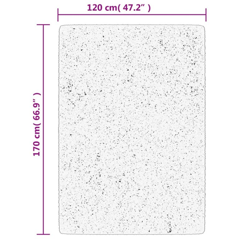 Covor ISTAN, cu fire înalte, aspect lucios, crem, 120x170 cm