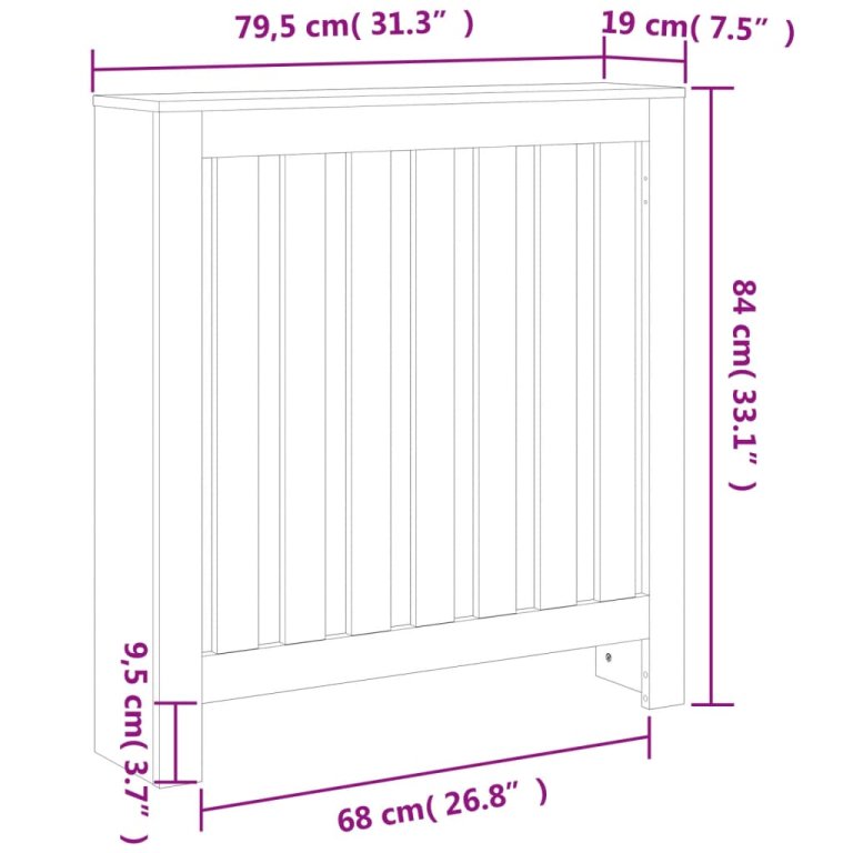 Mască pentru calorifer maro ceruit 79,5x19x84 cm lemn masiv pin