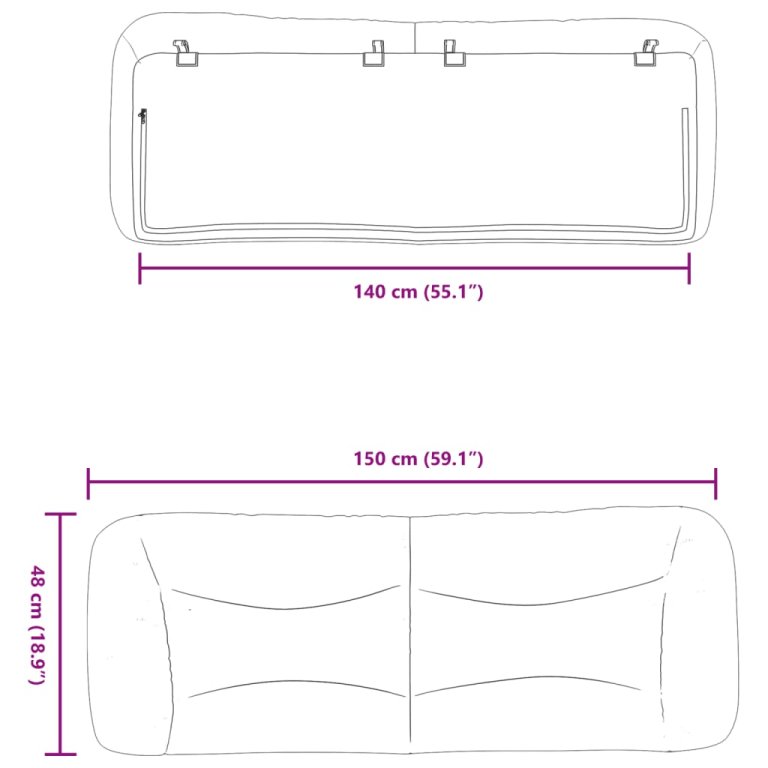 Pernă pentru tăblie de pat, cappuccino 140 cm piele artificială