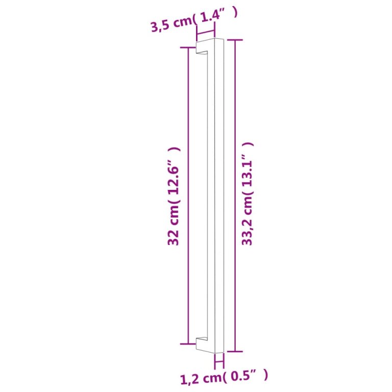 Mânere de dulap, 10 buc., negru, 320 mm, oțel inoxidabil