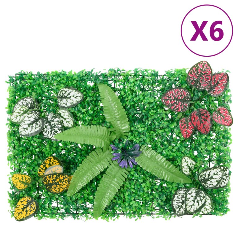   Gard din plante artificiale, 6 buc., verde, 40x60 cm