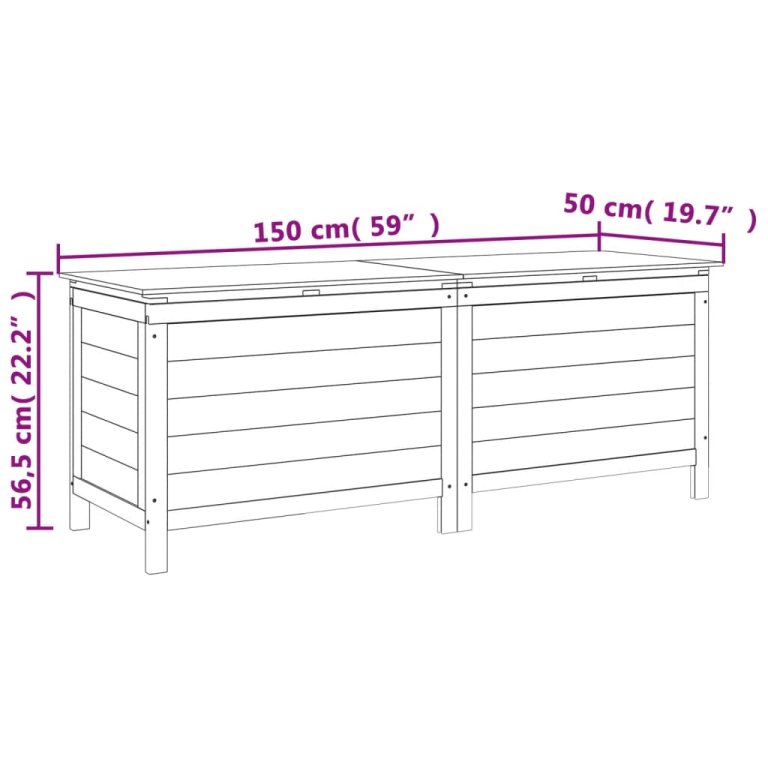 Ladă depozitare grădină maro 150x50x56,5 cm lemn masiv brad