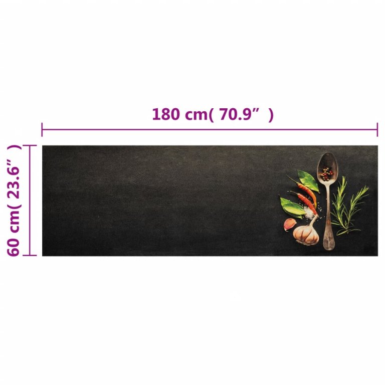 Covor de bucătărie lavabil Spices, 60x180cm, catifea