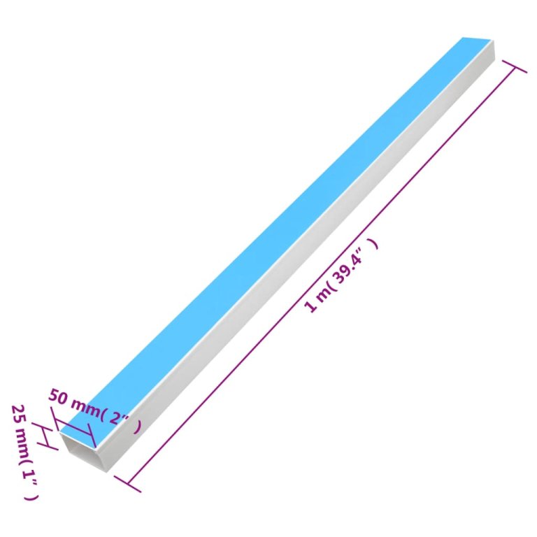 Șine de cabluri autoadezive, 50x25 mm, 30 m, PVC