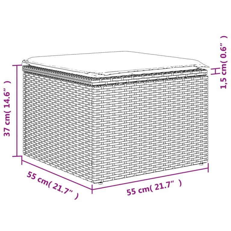 Set mobilier de grădină cu perne, 8 piese gri deschis poliratan