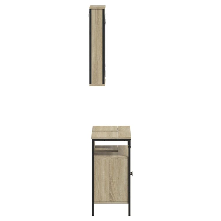 Set mobilier de baie, 2 piese, stejar sonoma, lemn prelucrat