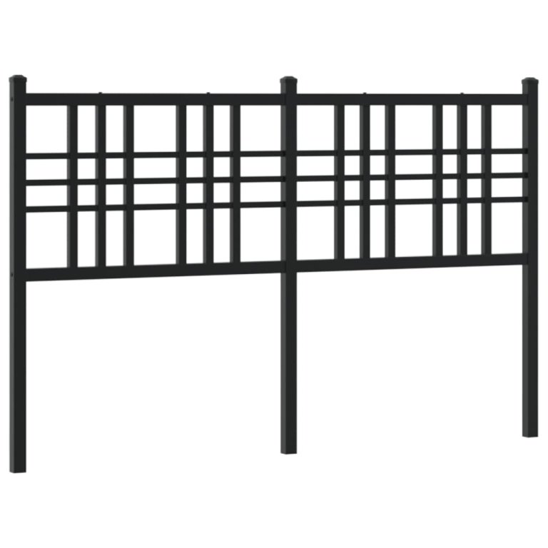 Tăblie de pat metalică, negru, 120 cm