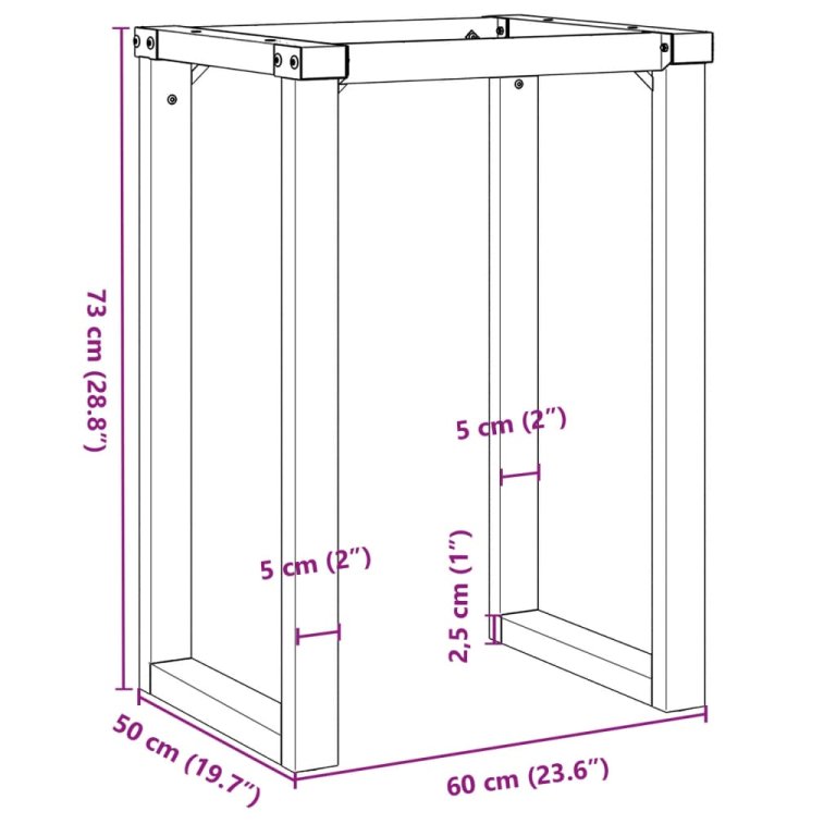 Picioare Măsuță de cafea O-Frame 60x50x73 cm Fontă