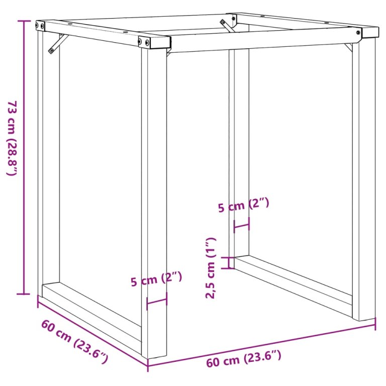 Picioare Măsuță de cafea O-Frame 60x60x73 cm Fontă