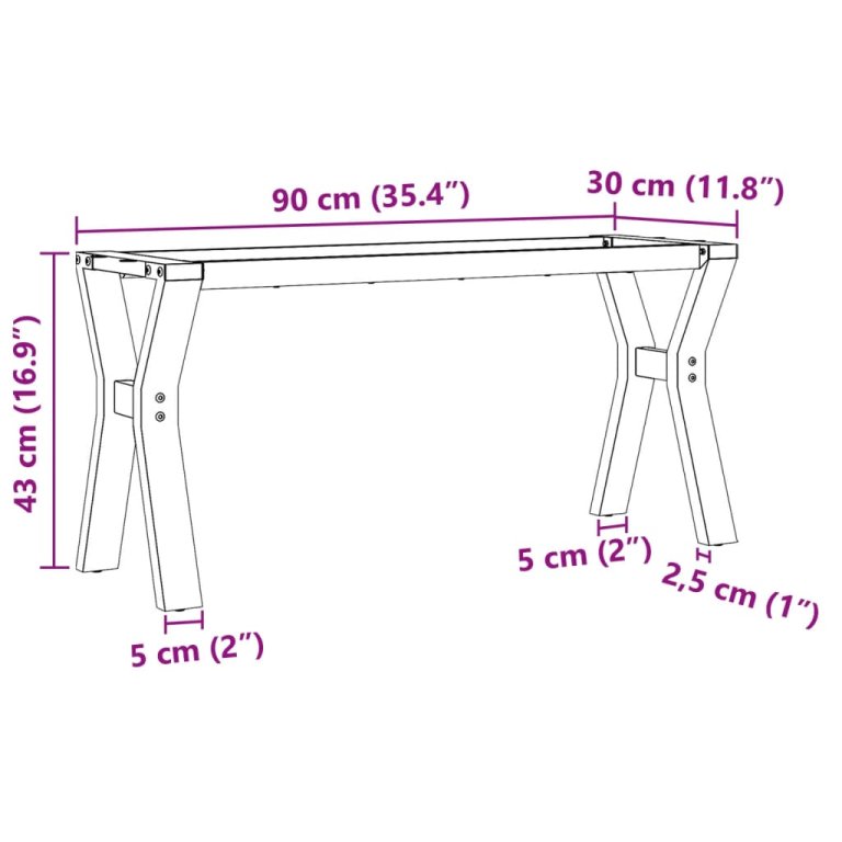 Picioare Măsuță de cafea Y-Frame 90x30x43 cm Fontă