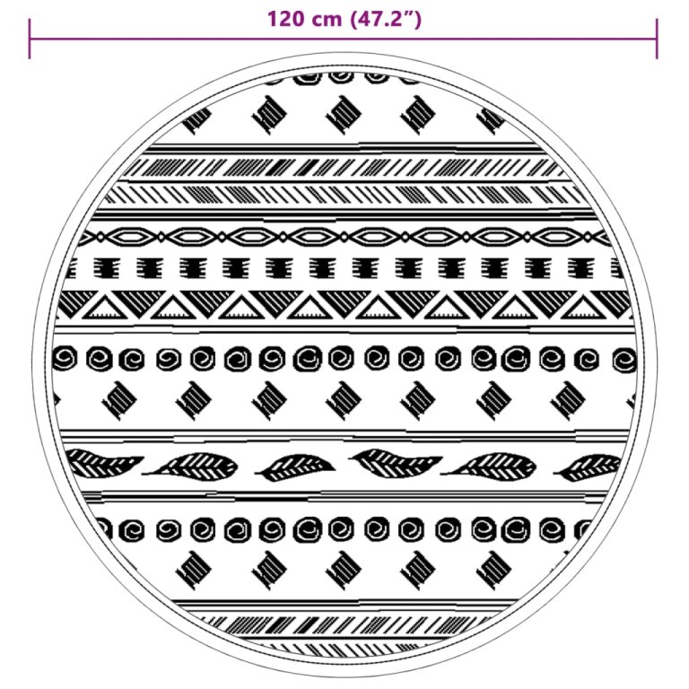 Covor de exterior, gri, Ø120 cm, PP