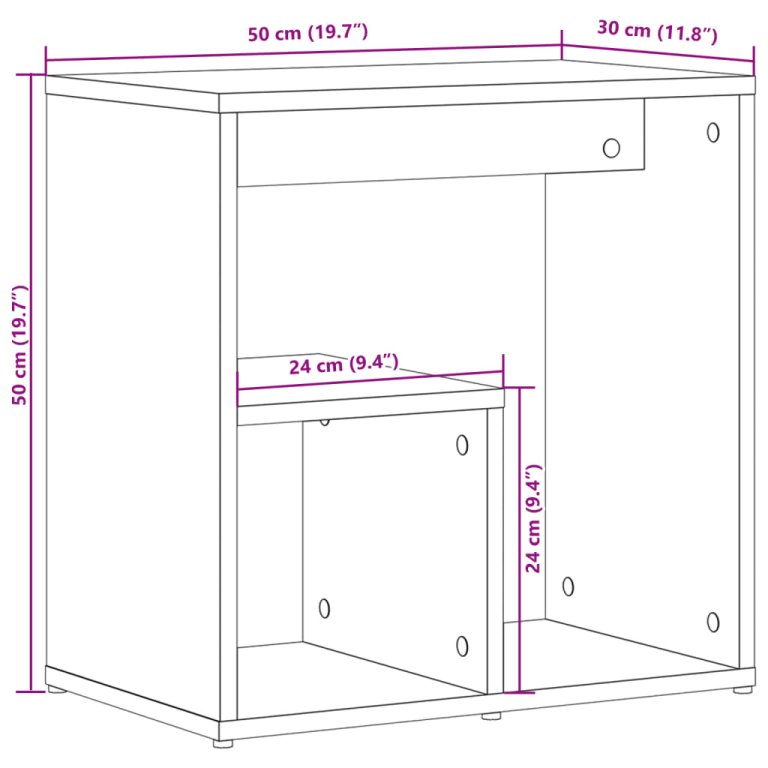 Mese laterale, 2 buc. stejar fumuriu 50x30x50 cm lemn prelucrat