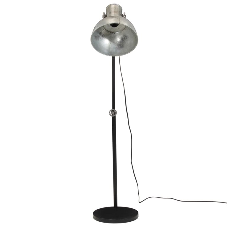 Lampă de podea 25 W, argintiu vintage, 30x30x90-150 cm, E27