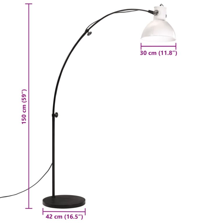 Lampă de podea 25 W, alb, 150 cm, E27