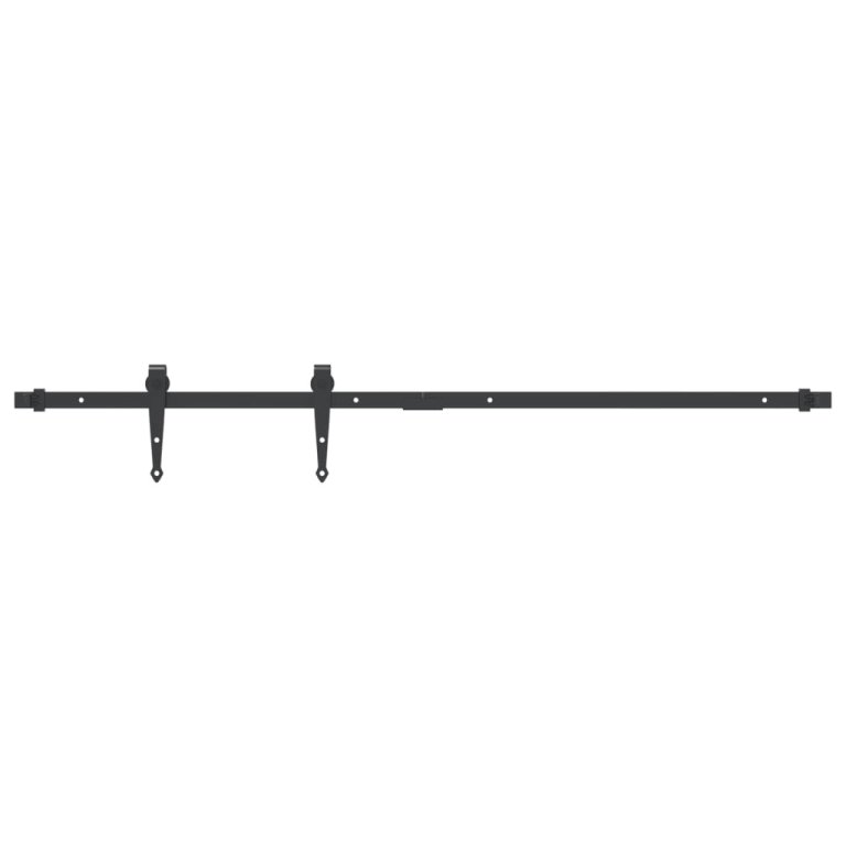 Set glisare ușă mini pentru dulap, negru, oțel carbon, 122 cm