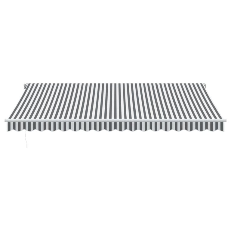 Copertină retractabilă automat cu LED, antracit/alb, 450x300 cm