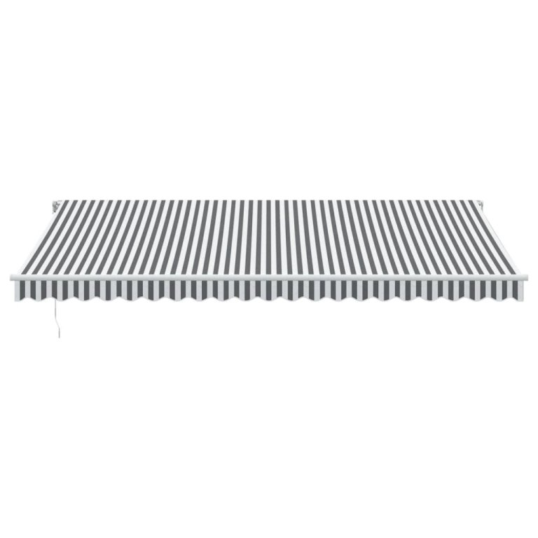 Copertină retractabilă manual cu LED, antracit/alb, 500x350 cm