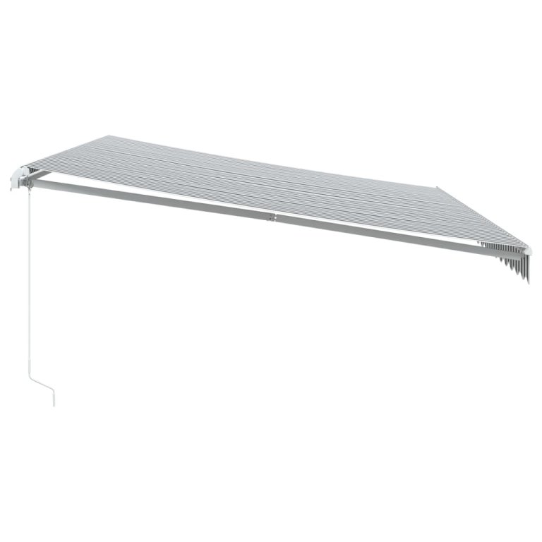 Copertină retractabilă manual cu LED, antracit/alb, 500x350 cm