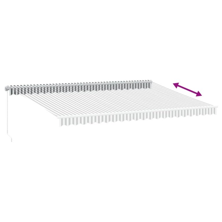 Copertină retractabilă manual cu LED, antracit/alb, 500x350 cm