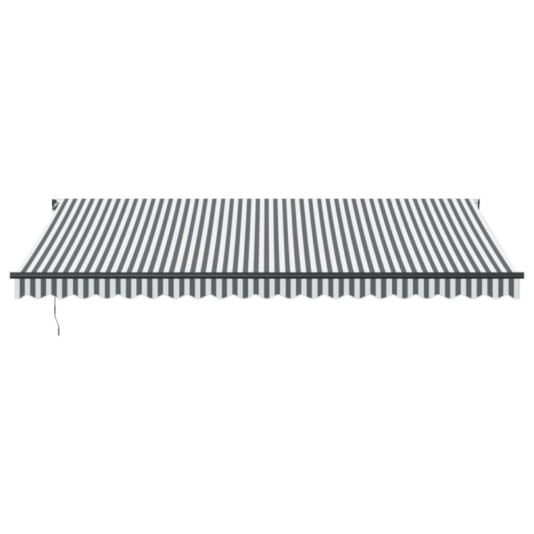 Copertină retractabilă manual cu LED, antracit/alb, 500x300 cm