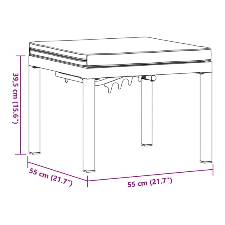 Scaun de grădină cu pernă, negru, oțel vopsit electrostatic