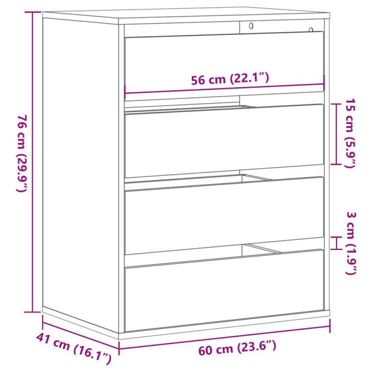 Dulap colț cu sertare alb 60x41x76 cm lemn prelucrat