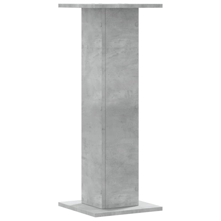 Noptiere, 2 buc., gri beton, 30x30x80 cm, lemn prelucrat