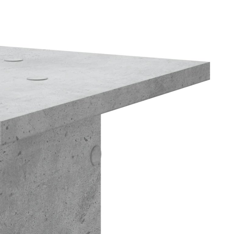 Noptiere, 2 buc., gri beton, 30x30x80 cm, lemn prelucrat