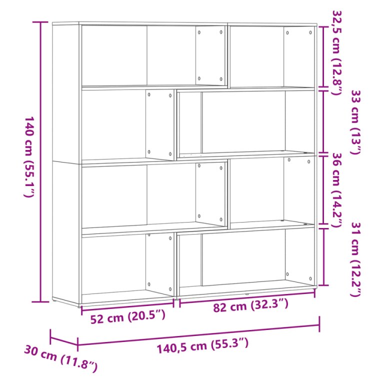 Bibliotecă 4 niveluri lemn vechi 85x85x140 cm lemn prelucrat