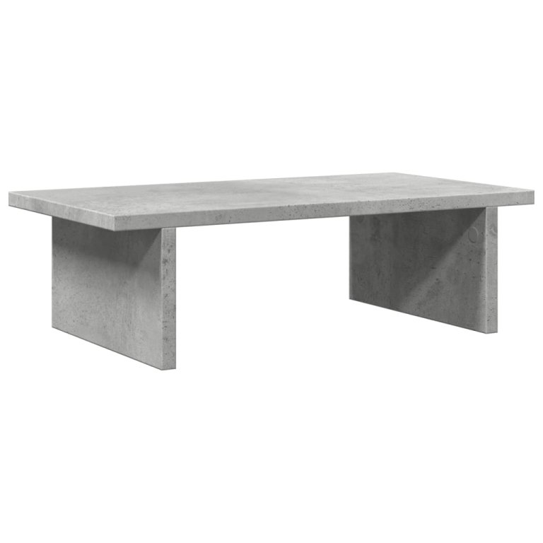 Suport de monitor, gri beton, 50x27x15 cm, lemn prelucrat