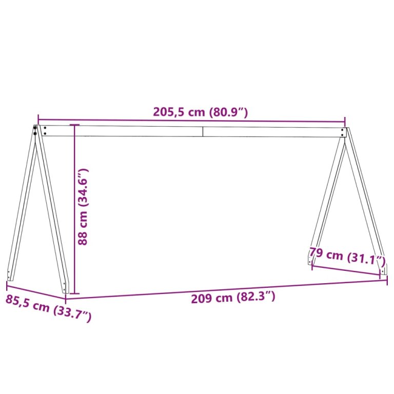 Acoperiș Pat Copii, alb, 209x85,5x88 cm Lemn Mass Pin