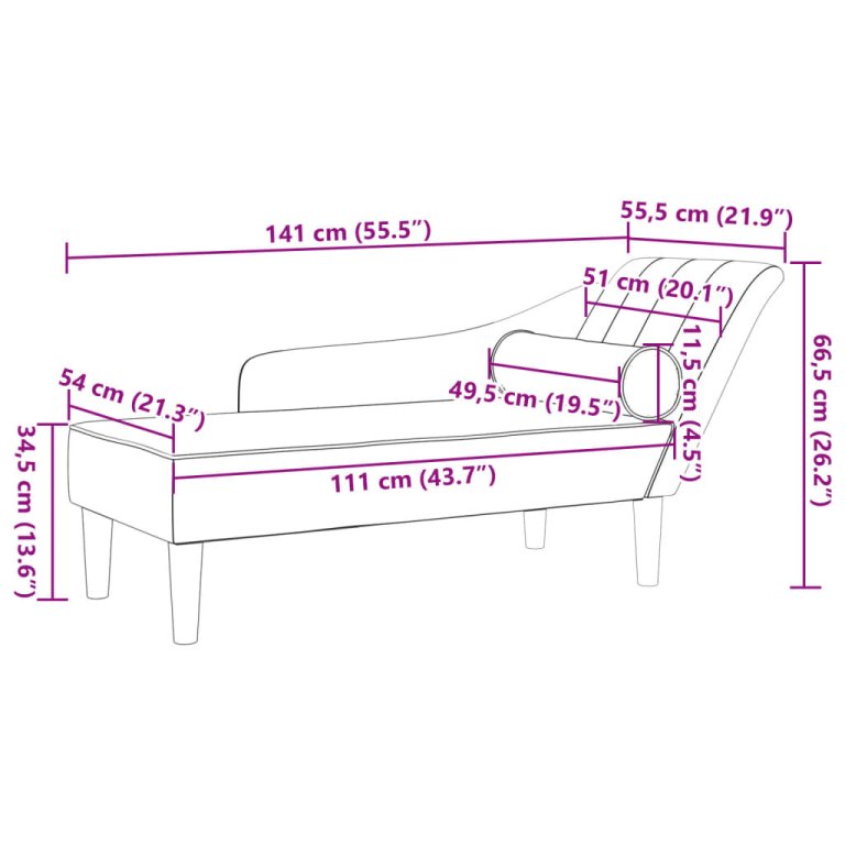 Șezlong cu perne, crem, material textil