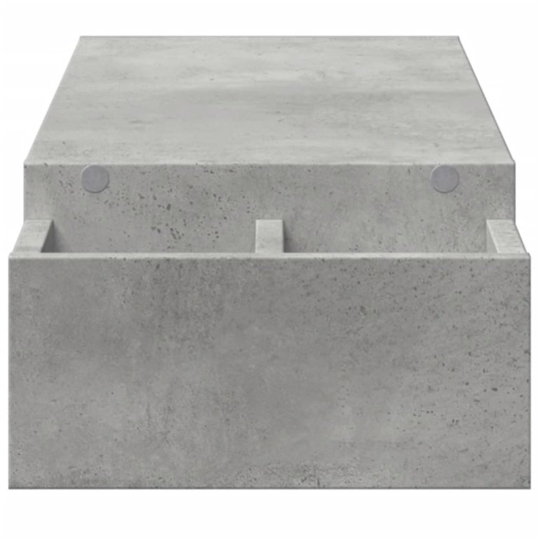 Suport monitor cu depozitare gri beton 100x27x15 cm lemn