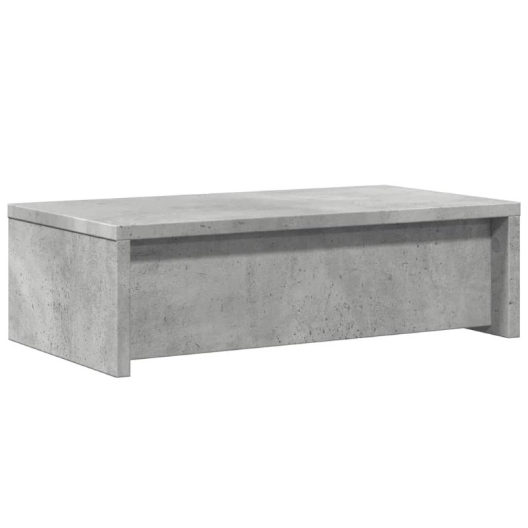 Suport monitor cu sertare gri beton 50x27x15 cm lemn prelucrat