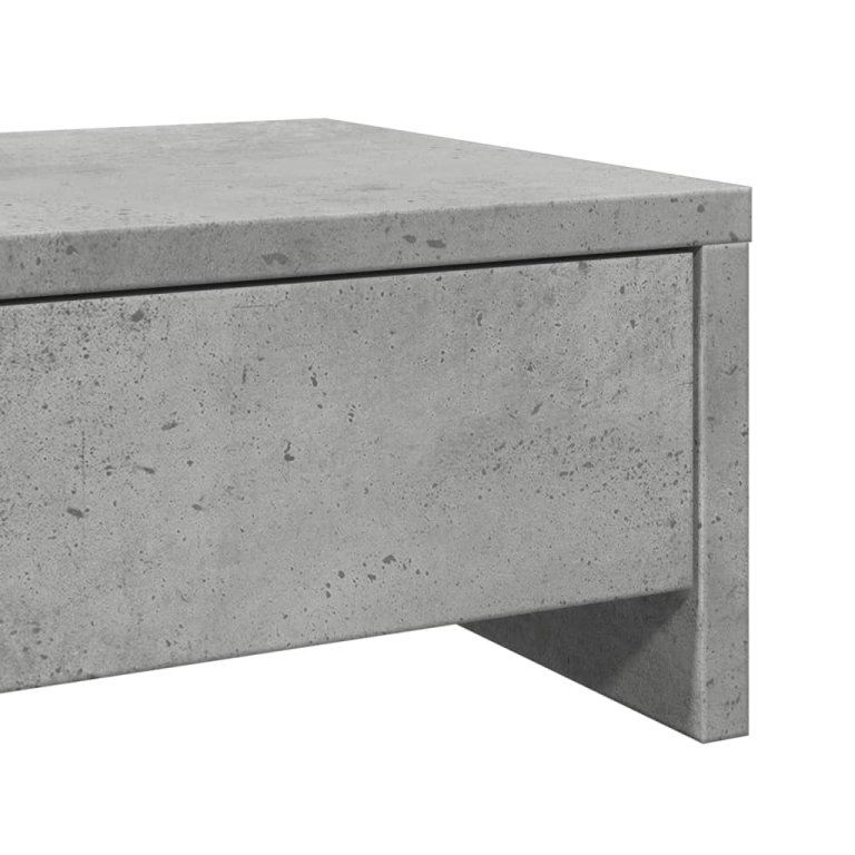 Suport monitor cu sertare gri beton 50x27x15 cm lemn prelucrat