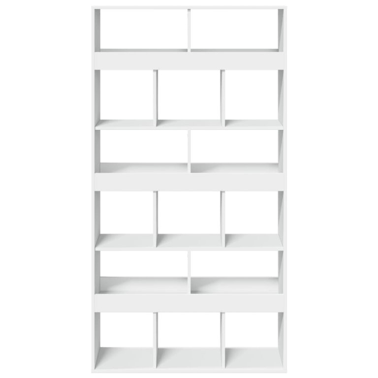 Bibliotecă, alb, 100x33x187,5 cm, lemn prelucrat