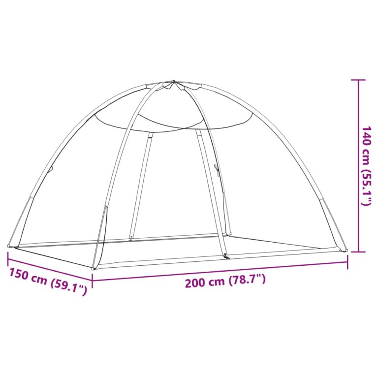 Plasa țânțari Mongolia cu uși, 220 ochiuri alb 200x150x140 cm