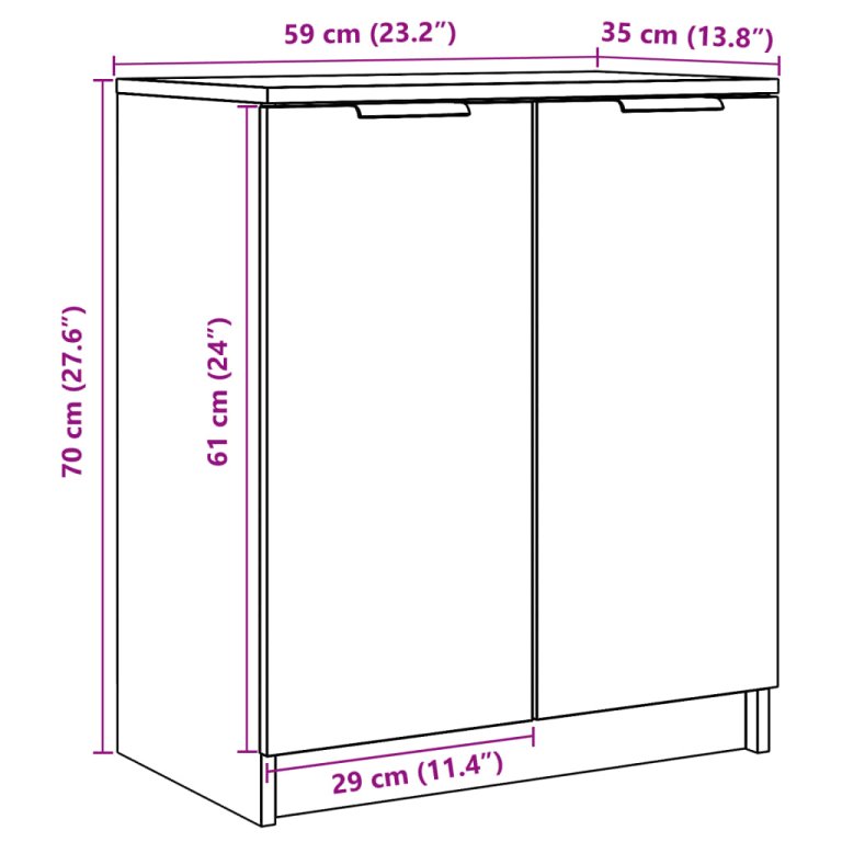 Pantofar, stejar artizanal, 59x35x70 cm, lemn prelucrat