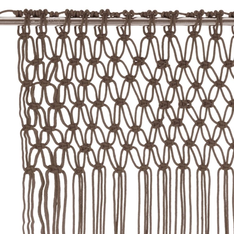 Perdea macrame, gri taupe,140 x 240 cm, bumbac