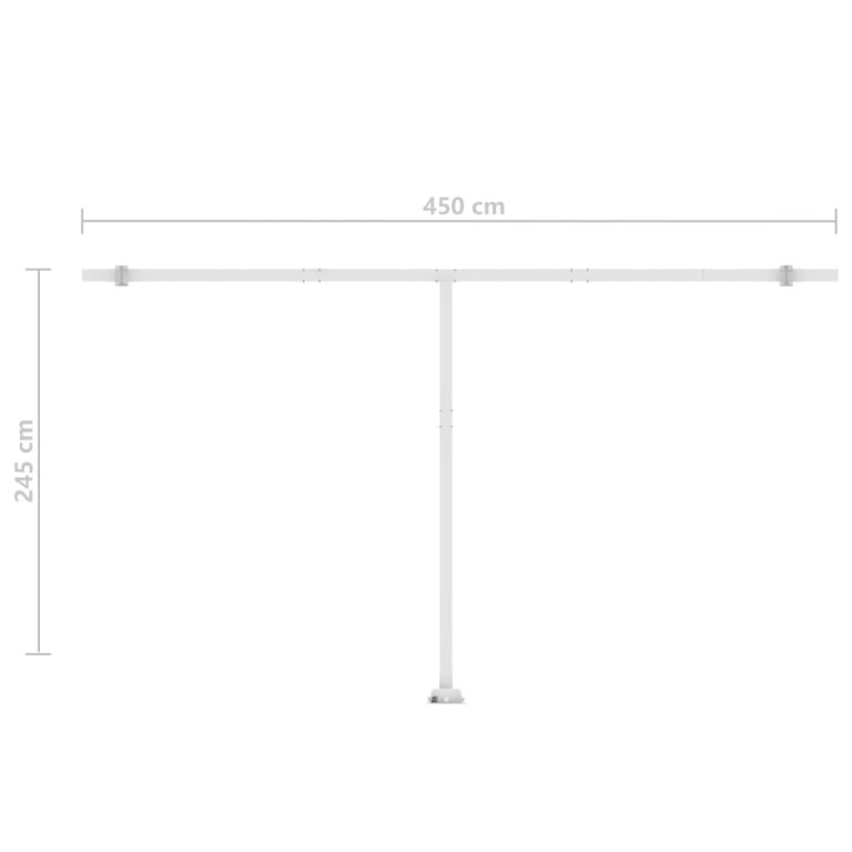 Copertină retractabilă manual cu LED, crem, 500x350 cm