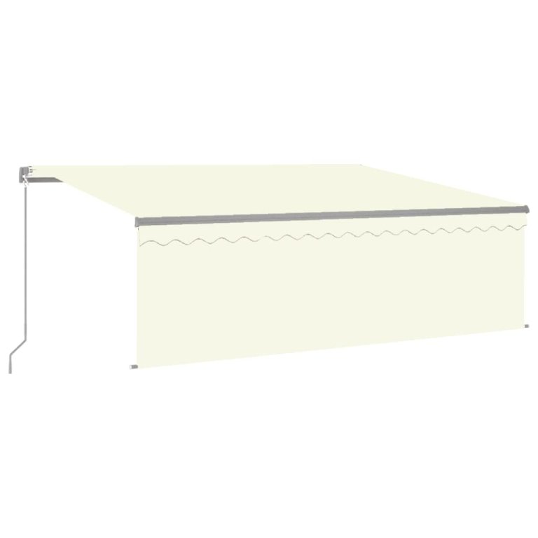 Copertină retractabilă manual cu stor&LED, crem, 4,5x3 m