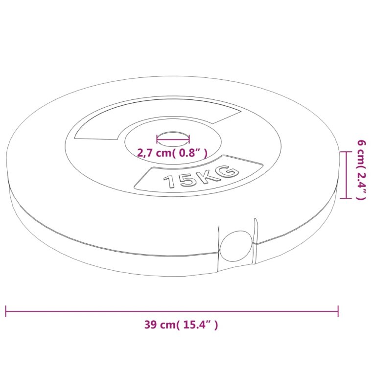 Plăci de greutate, 2 buc., 30 kg, ciment