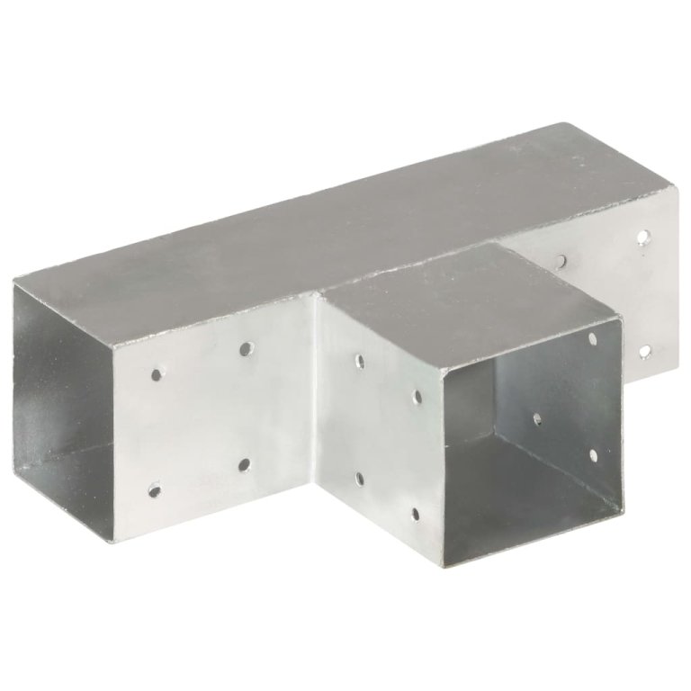 Conectori de grindă, 4 buc, formă T, 91x91 mm, metal galvanizat