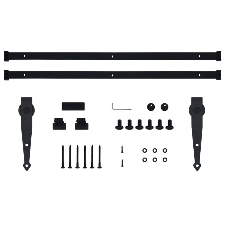 Set glisare ușă mini pentru dulap, oțel carbon, 200 cm