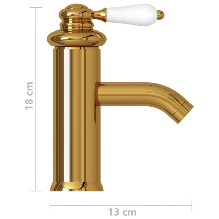 Robinet chiuvetă de baie, auriu, 130x180 mm