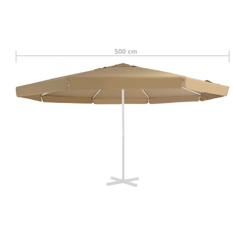 Pânză de schimb umbrelă de soare de exterior gri taupe 500 cm