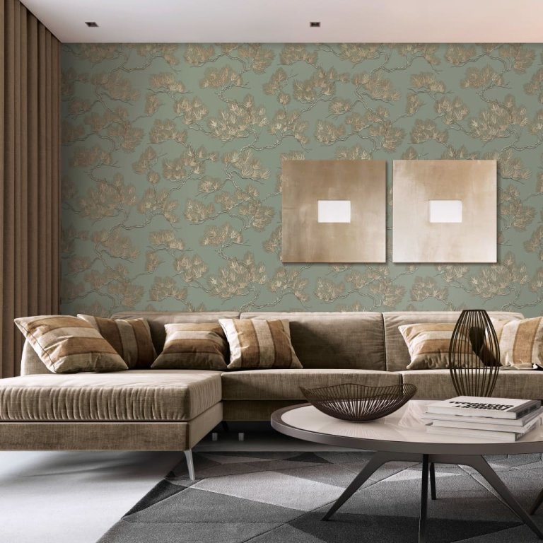 DUTCH WALLCOVERINGS Tapet, verde, model pin