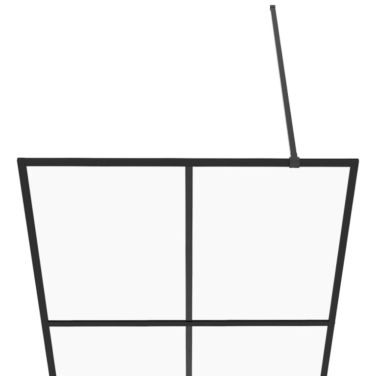 Paravan de duș walk-in negru 80x195 cm sticlă ESG transparentă