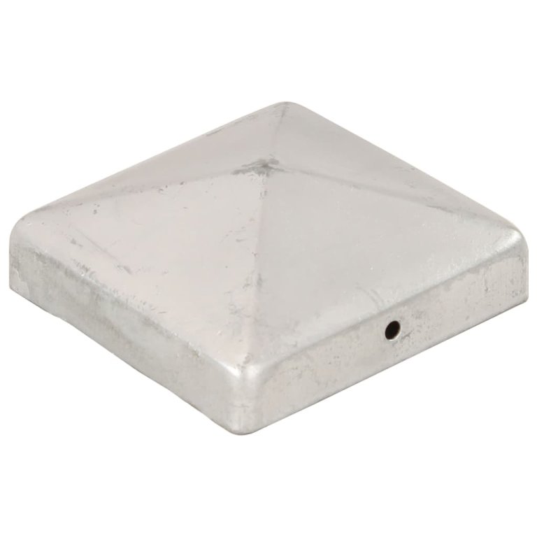 Capace stâlpi de gard piramidă 6 buc. metal galvanizat 91x91 mm