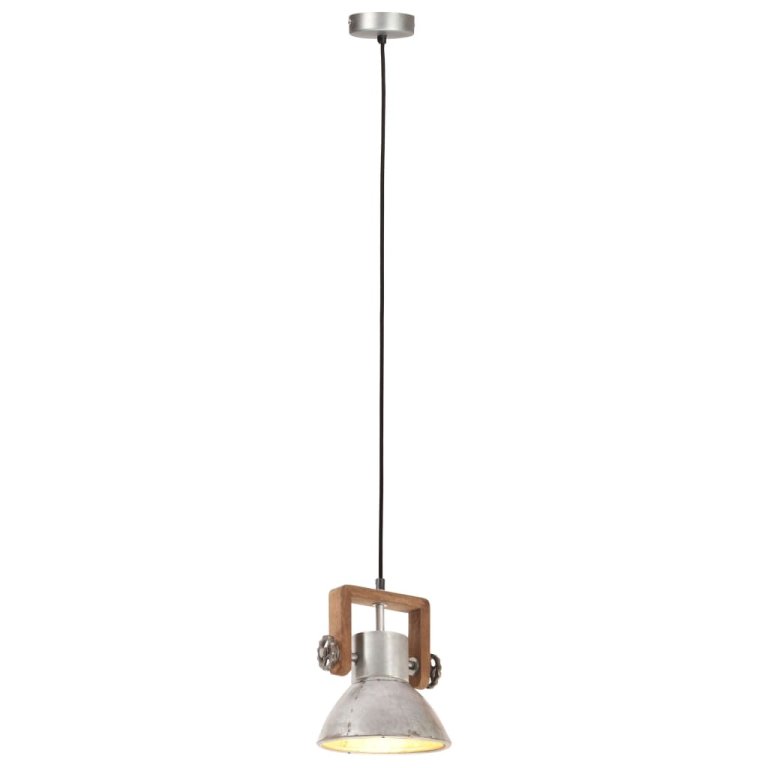 Lampă suspendată industrială, 25 W, argintiu, rotund, 19 cm E27